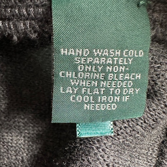 LRL Lauren Jeans Co Moto Sweater Jacket Women Large Black Gray 90s Retro Preppy - Picture 4 of 5